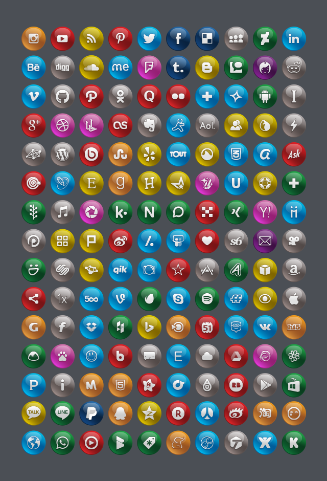 150 Glossy Social Media Icons 512 Px Pngs And Vector Ai File Social